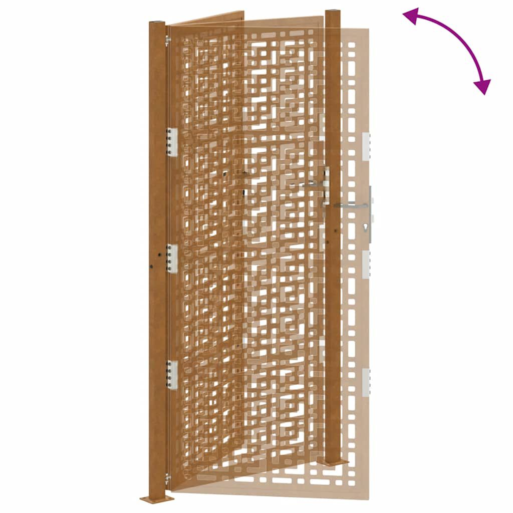 vidaXL Porte de jardin acier résistant aux intempéries design croisé