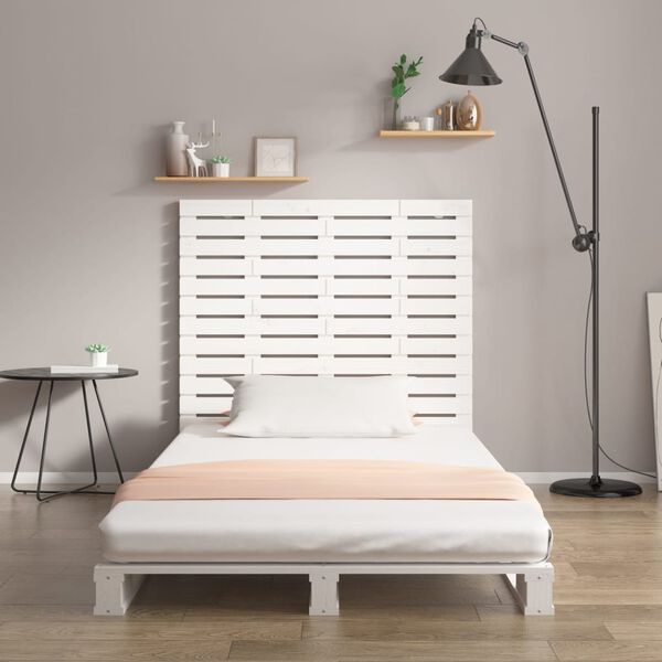 vidaXL T&ecirc;te de lit murale Blanc 106x3x91,5 cm Bois massif de pin