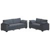 vidaXL Ensemble canap&eacute; 2 pcs avec coussins velours gris fonc&eacute;