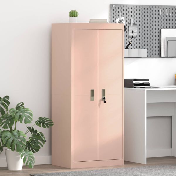vidaXL Armoire de rangement Rose 60 x 40 x 140 cm Acier