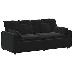 vidaXL Canap&eacute; modulable avec coussins noirs