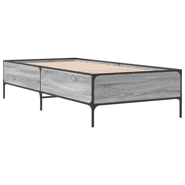vidaXL Cadre de lit sans matelas sonoma gris 90x190 cm