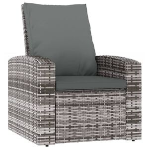 vidaXL Fauteuil inclinable de jardin avec coussins gris r&eacute;sine tress&eacute;e