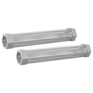 vidaxl Tube &agrave; fumer 2 pc 5 x 5 x 30 cm Acier Inox 304 Argent&eacute;