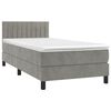 vidaXL Sommier &agrave; lattes de lit et matelas Gris clair 100x200cm Velours
