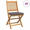 vidaXL Chaise pliante 8 pc Gris Bois d'acacia massif