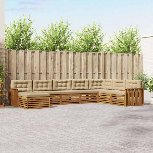 vidaXL Ensembles de canap&eacute;s avec coussin 8 pcs Naturel et Beige