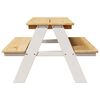 vidaXL Table et bancs pour enfants IRUN blanc 90x79,5x50cm bois massif