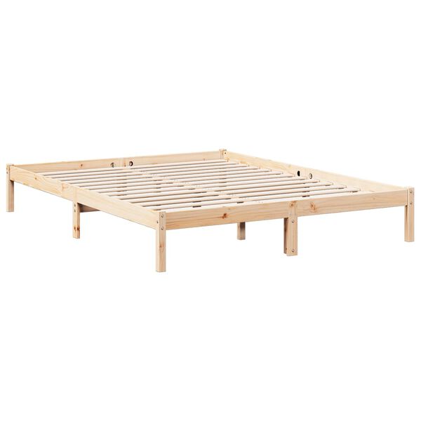 vidaXL Cadre de lit extra long sans matelas 160x220 cm bois massif pin