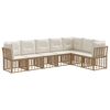 vidaXL Ensemble de canap&eacute;s d'ext&eacute;rieur 7 pcs Naturel Polyester
