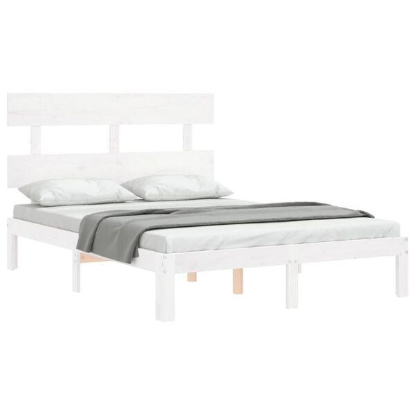vidaXL Cadre de lit sans matelas blanc 120x200 cm bois de pin massif