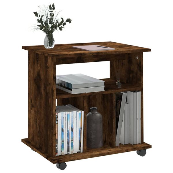 vidaXL Armoire roulante Ch&ecirc;ne fum&eacute; 60x45x60 cm Bois d'ing&eacute;nierie