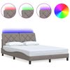 vidaXL Cadre de lit avec LED sans matelas taupe 140x190 cm tissu