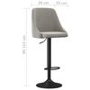 vidaXL Tabourets de bar lot de 2 gris clair velours