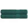 vidaXL Serviettes 2 pcs vert 100x200 cm 360 g/m&sup2; 100% coton