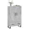 vidaXL Buffet haut gris béton 69,5x31x115 cm bois d'ingénierie