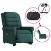 vidaXL Fauteuil inclinable de massage &eacute;lectrique Vert fonc&eacute; Tissu