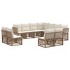 vidaXL Ensemble de canap&eacute; de jardin 11 pcs Beige polyrotin
