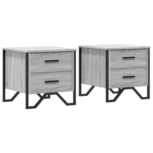 vidaXL Tables de chevet 2 pcs sonoma gris 40x41x40cm bois d'ing&eacute;nierie