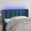 vidaXL T&ecirc;te de lit &agrave; LED Bleu fonc&eacute; 83x16x78/88 cm Velours