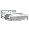 vidaXL Cadre de lit sans matelas sonoma gris 150x200 cm