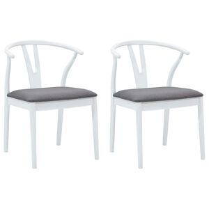 vidaXL Chaise de salle &agrave; manger 2 pc Bois de Caoutchouc Massif
