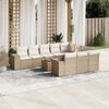 vidaXL Salon de jardin 11 pcs avec coussins beige r&eacute;sine tress&eacute;e