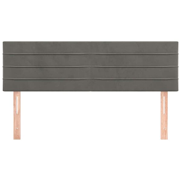 vidaXL T&ecirc;tes de lit Gris fonc&eacute; 144x5x78/88 cm Velours