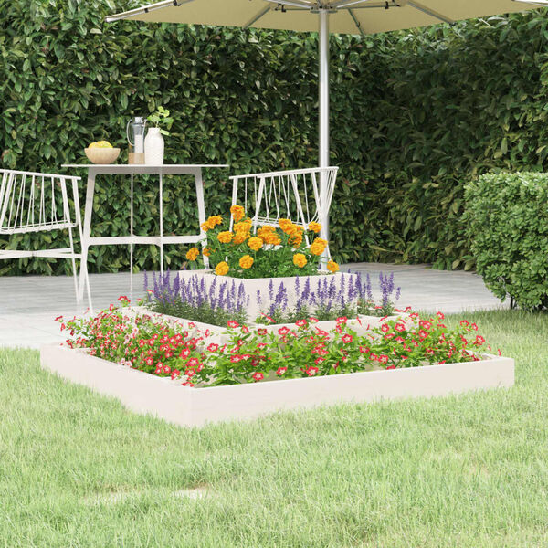 vidaXL Jardinière Blanc 80x80x27 cm Bois massif de pin