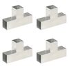 vidaXL Connecteurs de poteau 4 pcs Forme en T M&eacute;tal galvanis&eacute; 81x81 mm