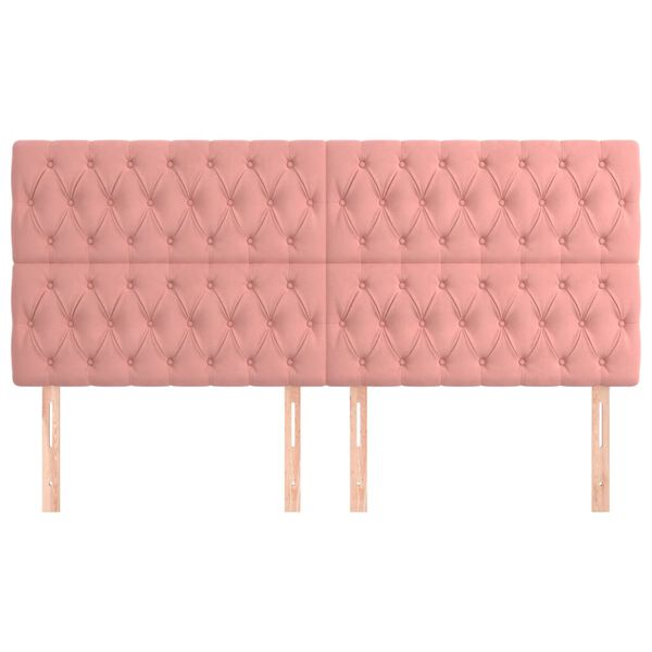 vidaXL T&ecirc;te de lit Rose 180x7x118/128 cm Velours