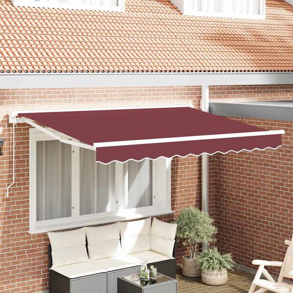 vidaXL Auvent R&eacute;tractable Bordeaux 300 x 200 cm Aluminium et Tissu