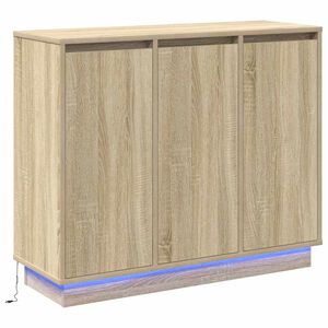 vidaXL Buffet LED Chêne Sonoma 90 x 32 x 75 cm Bois d'ingénierie