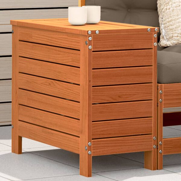 vidaXL Repose-pied de jardin cire marron 62x31,5x52 cm bois pin massif