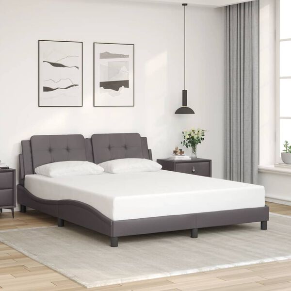 vidaXL Cadre de lit sans matelas Zadar gris 160x200 cm similicuir