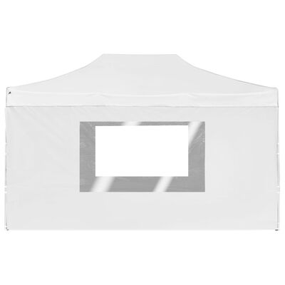 vidaXL Tente de réception pliable avec parois Aluminium 4,5x3 m Blanc