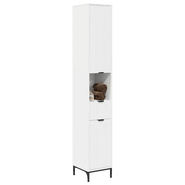 vidaXL Cabinet de salle de bain avec tiroir Blanc 31,5 x 33 x 190 cm