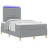 vidaXL Lit &agrave; ressort LED avec matelas Gris clair 120 x 200 cm tissu