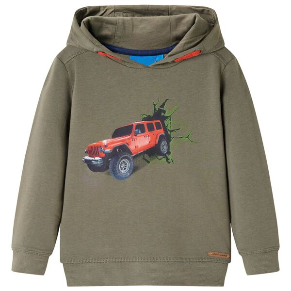 Sweatshirt &agrave; capuche pour enfants kaki 104
