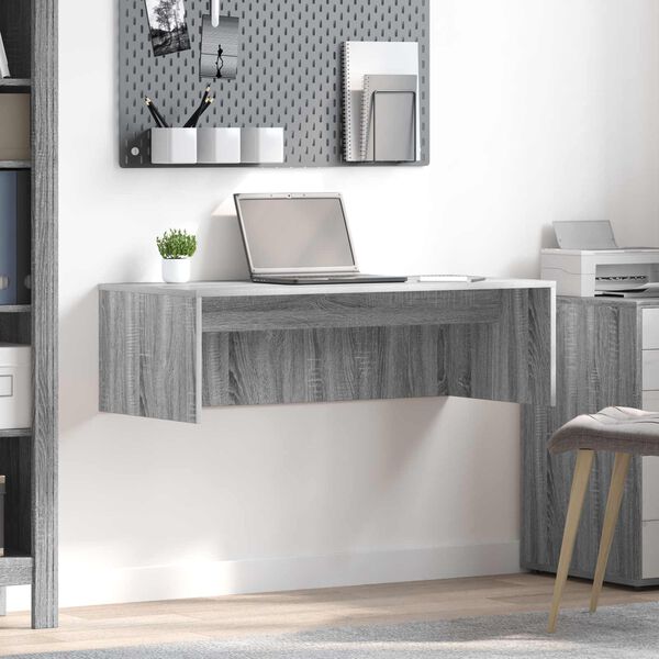 vidaXL Bureau mural Gris Sonoma 100 x 45 x 30 cm Bois d'ing&eacute;nierie