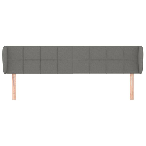vidaXL Tête de lit avec oreilles Gris foncé 183x23x78/88 cm Tissu