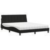 vidaXL Lit avec matelas Hanko noir 160x200 cm tissu
