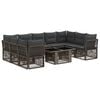 vidaXL Ensemble de canap&eacute; de jardin 10 pc Gris 100 x 55 x 73 cm