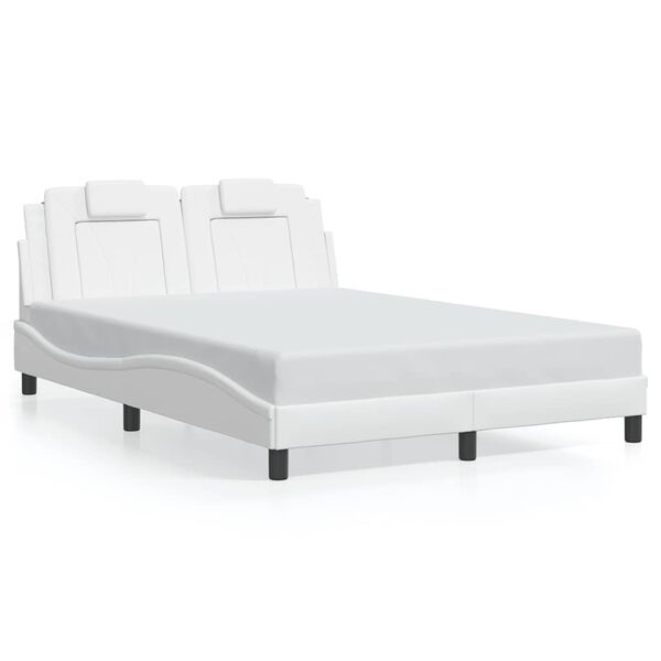 vidaXL Cadre de lit Viana sans matelas blanc 140x200 cm similicuir
