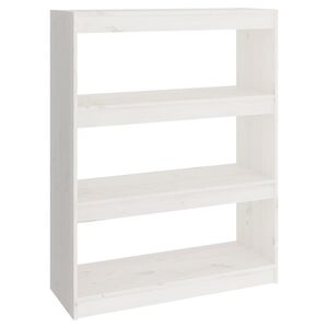 vidaXL Biblioth&egrave;que/S&eacute;parateur de pi&egrave;ce Blanc 80x30x103,5cm Pin massif