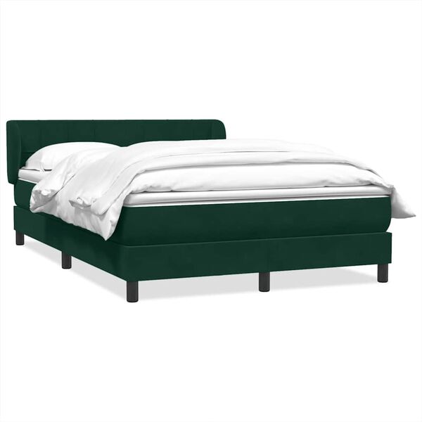 vidaXL Sommier &agrave; lattes de lit et matelas vert fonc&eacute; 160x220cm velours