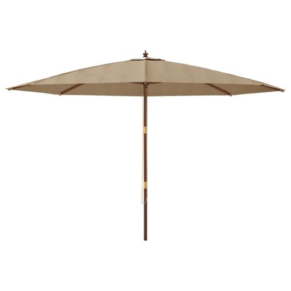 vidaXL Parasol de jardin avec m&acirc;t en bois taupe 400x273 cm