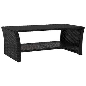 vidaXL Table basse noir 100x50x40 cm r&eacute;sine tress&eacute;e