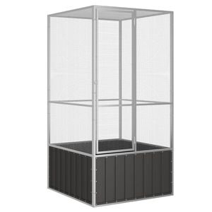 vidaXL Cage &agrave; oiseaux Anthracite 111x107x211,5 cm Acier galvanis&eacute;