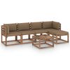 vidaXL Salon de jardin 6 pcs avec coussins taupe
